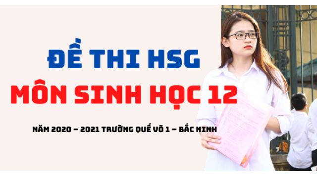 Đề học sinh giỏi Sinh học 12 năm 2020 – 2021 trường Quế Võ 1 – Bắc Ninh